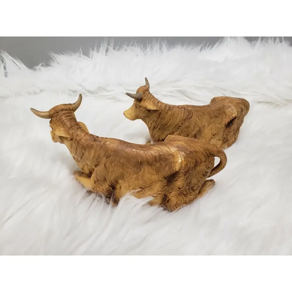 2 - FONTANINI DEPOSE ITALY SEATED OX NATIVITY VILLAGE ANIMAL FIGURE‎ #305